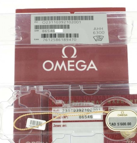 Omega Aqua Terra box and papers